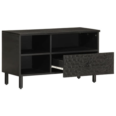 TV-taso musta 80x33x46 cm täysi mangopuu