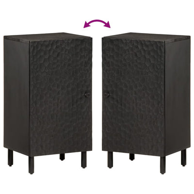 Sivukaappi musta 40x33x75 cm täysi mangopuu