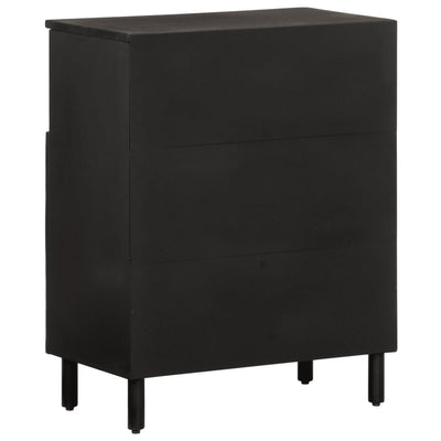 Sivukaappi musta 60x33x75 cm täysi mangopuu