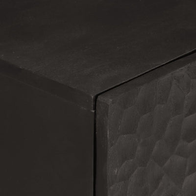 Sivukaappi musta 60x33x75 cm täysi mangopuu