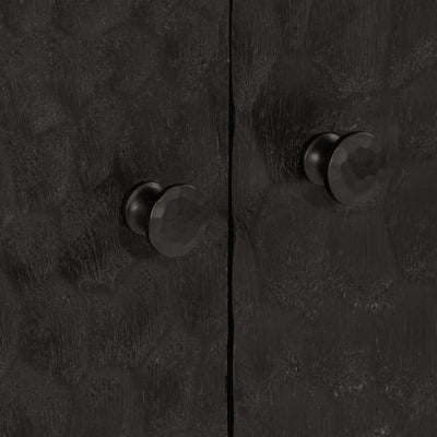 Sivukaappi musta 60x33x75 cm täysi mangopuu