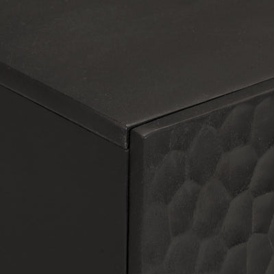 Sivukaappi musta 90x33x75 cm täysi mangopuu