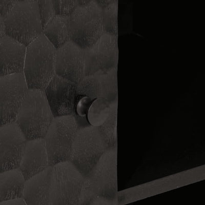 Sivukaappi musta 90x33x75 cm täysi mangopuu