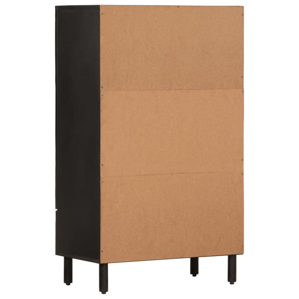 Kaappi musta 60x33x100 cm täysi mangopuu