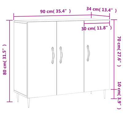 Senkki betoninharmaa 90x34x80 cm tekninen puu