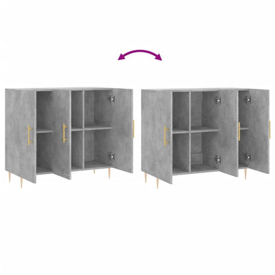 Senkki betoninharmaa 90x34x80 cm tekninen puu