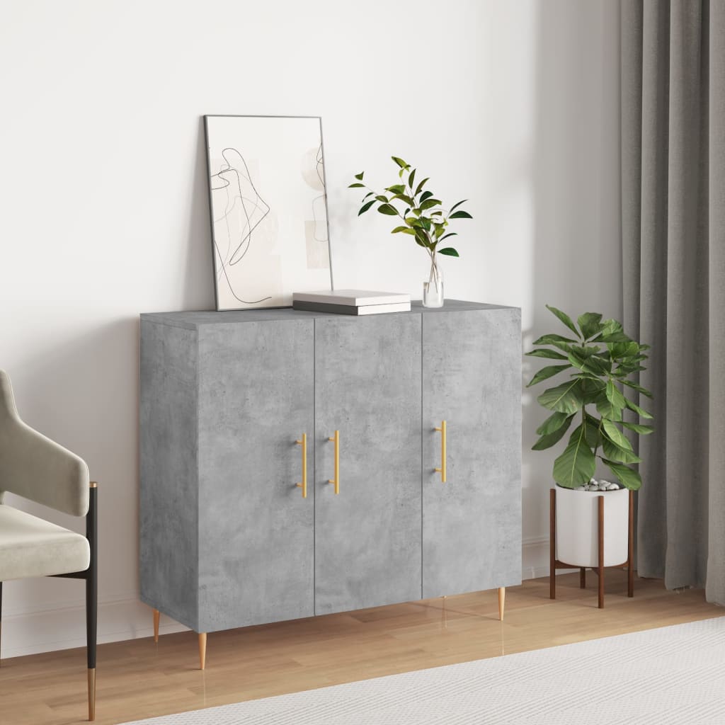 Betoninharmaa senkki Dilhan 90x34x80cm (puinen)