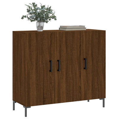 Senkki ruskea tammi 90x34x80 cm tekninen puu