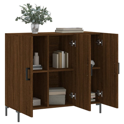 Senkki ruskea tammi 90x34x80 cm tekninen puu