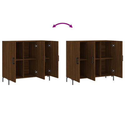 Senkki ruskea tammi 90x34x80 cm tekninen puu