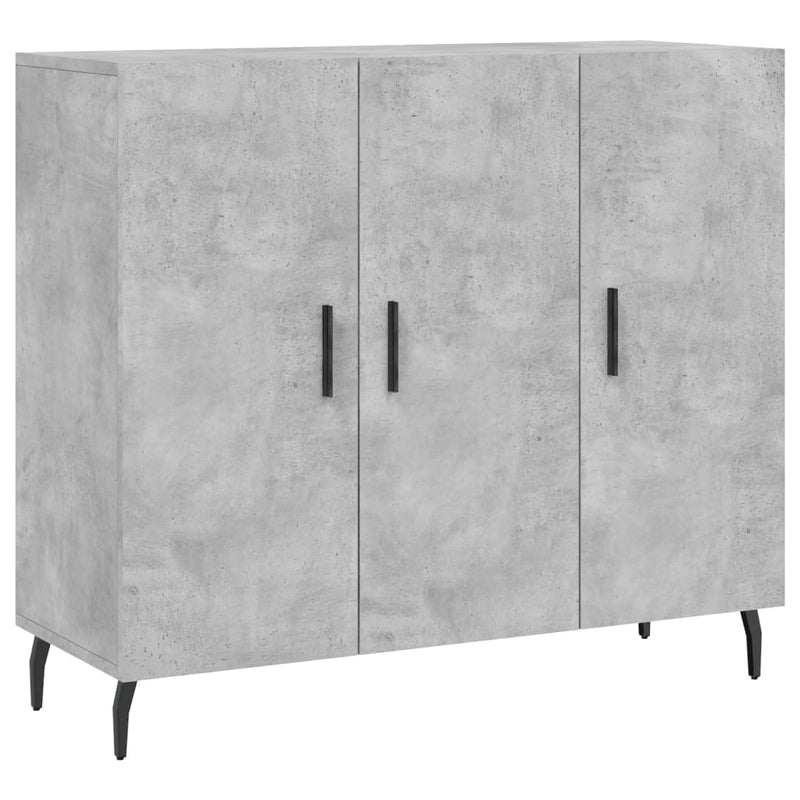 Betoninharmaa senkki 90x34x80 cm teknisestä puusta