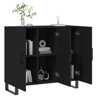 Senkki musta 90x34x80 cm tekninen puu