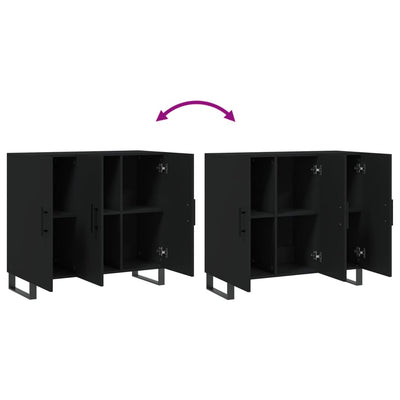 Senkki musta 90x34x80 cm tekninen puu