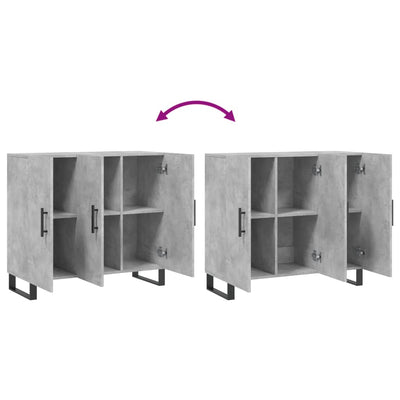 Senkki betoninharmaa 90x34x80 cm tekninen puu