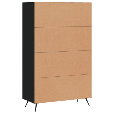 Kaappi musta 69,5x31x115 cm tekninen puu