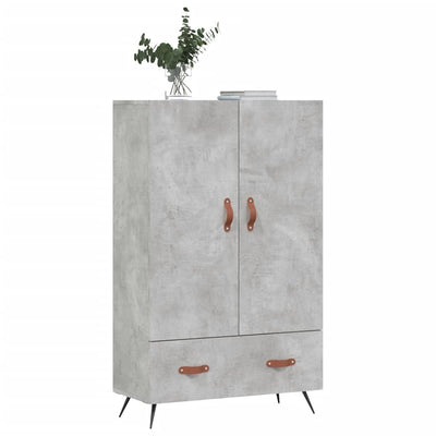 Kaappi betoninharmaa 69,5x31x115 cm tekninen puu
