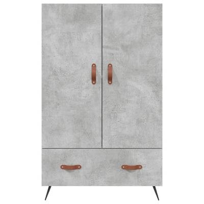 Kaappi betoninharmaa 69,5x31x115 cm tekninen puu