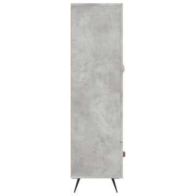 Kaappi betoninharmaa 69,5x31x115 cm tekninen puu