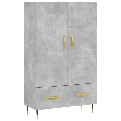 Kaappi betoninharmaa 69,5x31x115 cm tekninen puu