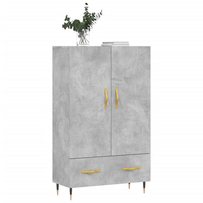Kaappi betoninharmaa 69,5x31x115 cm tekninen puu