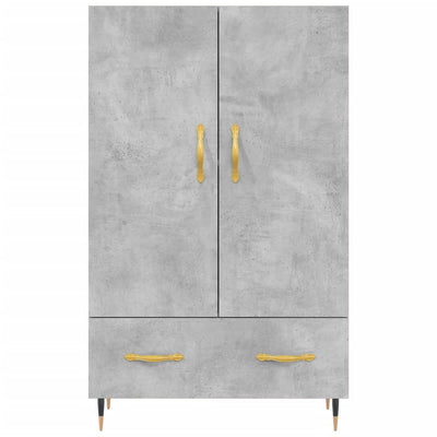 Kaappi betoninharmaa 69,5x31x115 cm tekninen puu