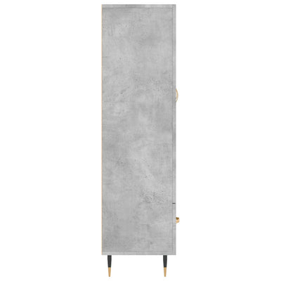 Kaappi betoninharmaa 69,5x31x115 cm tekninen puu