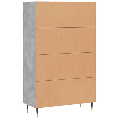 Kaappi betoninharmaa 69,5x31x115 cm tekninen puu