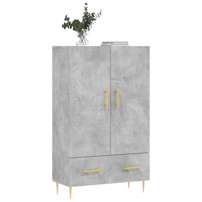 Kaappi betoninharmaa 69,5x31x115 cm tekninen puu