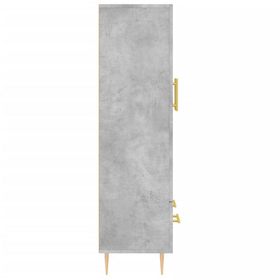 Kaappi betoninharmaa 69,5x31x115 cm tekninen puu