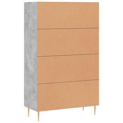 Kaappi betoninharmaa 69,5x31x115 cm tekninen puu