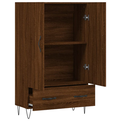 Kaappi ruskea tammi 69,5x31x115 cm tekninen puu