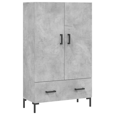 Kaappi betoninharmaa 69,5x31x115 cm tekninen puu