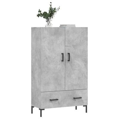 Kaappi betoninharmaa 69,5x31x115 cm tekninen puu