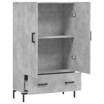 Kaappi betoninharmaa 69,5x31x115 cm tekninen puu