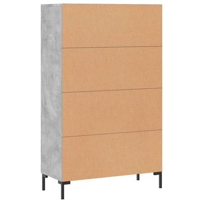 Kaappi betoninharmaa 69,5x31x115 cm tekninen puu