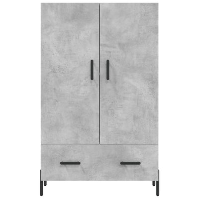 Kaappi betoninharmaa 69,5x31x115 cm tekninen puu