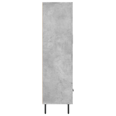 Kaappi betoninharmaa 69,5x31x115 cm tekninen puu