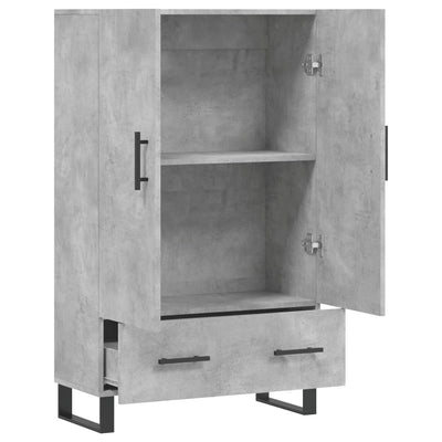 Kaappi betoninharmaa 69,5x31x115 cm tekninen puu