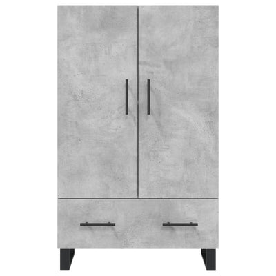 Kaappi betoninharmaa 69,5x31x115 cm tekninen puu