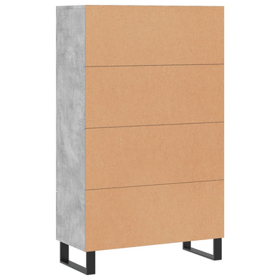 Kaappi betoninharmaa 69,5x31x115 cm tekninen puu