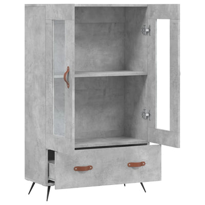 Kaappi betoninharmaa 69,5x31x115 cm tekninen puu
