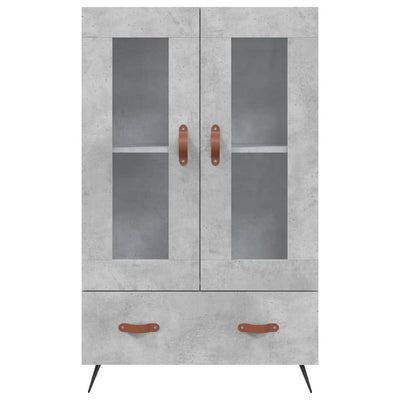 Kaappi betoninharmaa 69,5x31x115 cm tekninen puu