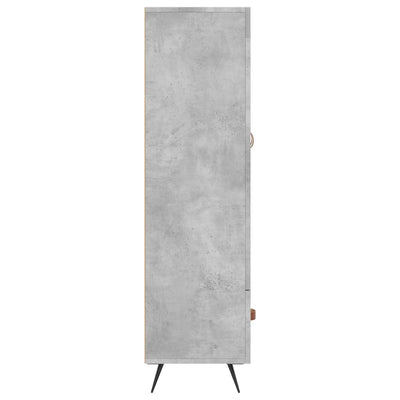 Kaappi betoninharmaa 69,5x31x115 cm tekninen puu