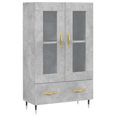 Kaappi betoninharmaa 69,5x31x115 cm tekninen puu