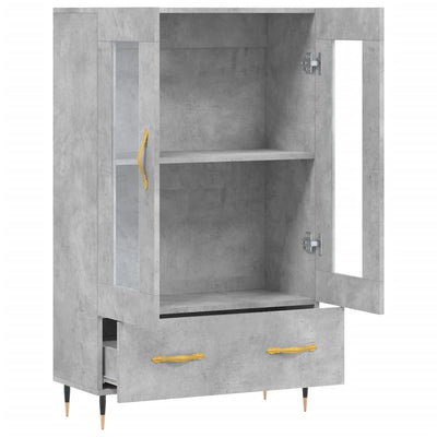 Kaappi betoninharmaa 69,5x31x115 cm tekninen puu