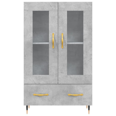 Kaappi betoninharmaa 69,5x31x115 cm tekninen puu