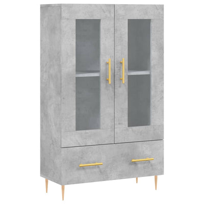 Kaappi betoninharmaa 69,5x31x115 cm tekninen puu