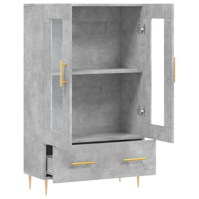Kaappi betoninharmaa 69,5x31x115 cm tekninen puu
