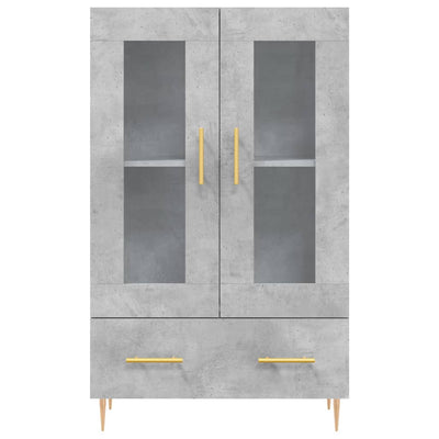 Kaappi betoninharmaa 69,5x31x115 cm tekninen puu