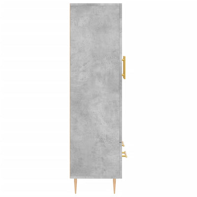Kaappi betoninharmaa 69,5x31x115 cm tekninen puu